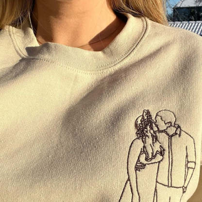 Personalized Embroidered Outline Photo Sweatshirt