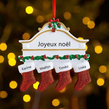 Personalized Christmas Stocking Ornaments 2-8 Names and Editable Text