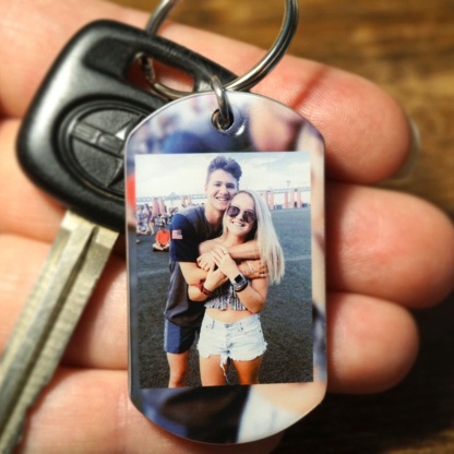 Personalized Boyfriend Keychain – Anniversary Gift, Custom Photo Key Chain, Unique Gift For Him