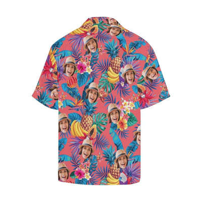 Custom Hawaiian Shirts with Face Banana&Pineapple Design Your Own Aloha Shirt Birthday Party Gift