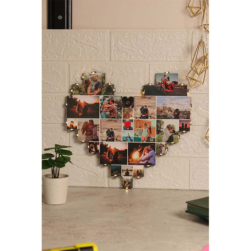 Personalized multiple photos Heart Photo Frame Gifts For Love-ilovevango