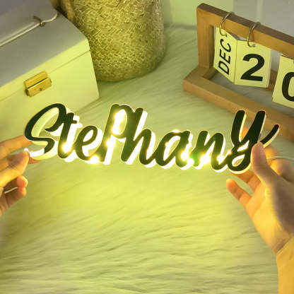 Personalized custom mirror name LED sign-ilovevango