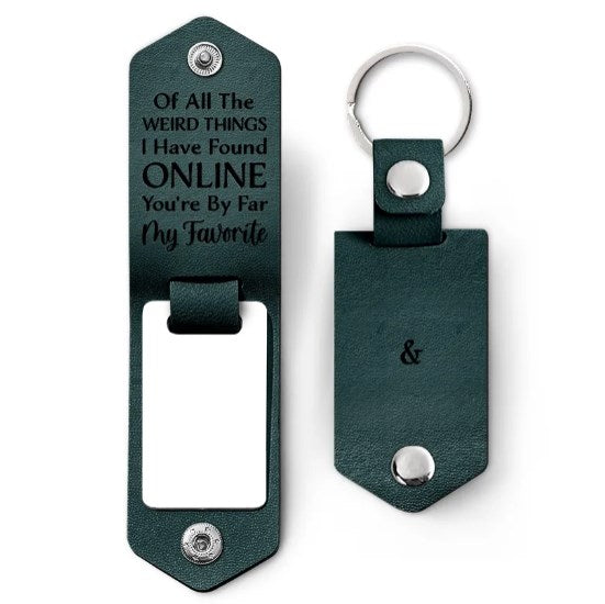 Custom Photo You Are My Favorite - Gift For Couples - Personalized Leather Photo Keychain