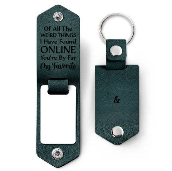 Custom Photo You Are My Favorite - Gift For Couples - Personalized Leather Photo Keychain