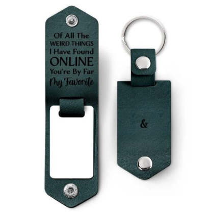 Custom Photo You Are My Favorite - Gift For Couples - Personalized Leather Photo Keychain