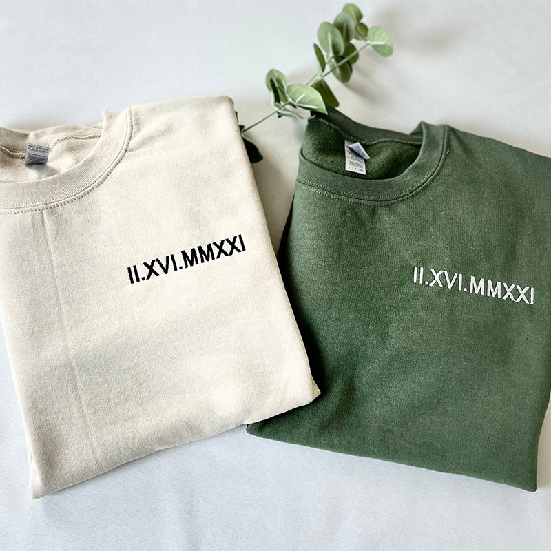 Custom Embroidered Roman Numeral Custom Roman numeral sweatshirt