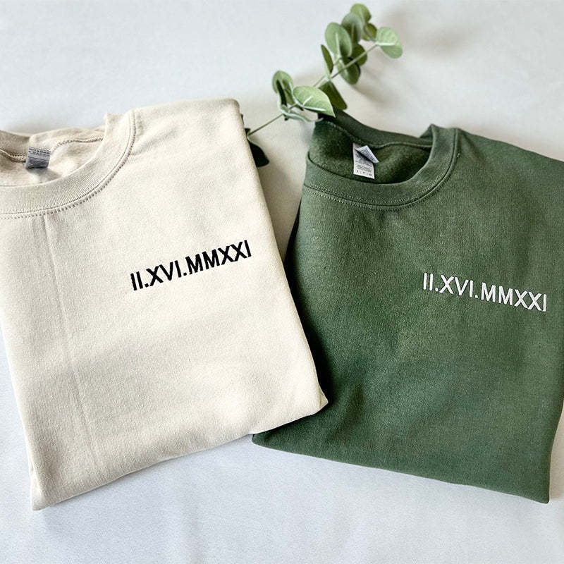 Custom Embroidered Roman Numeral Custom Roman numeral sweatshirt