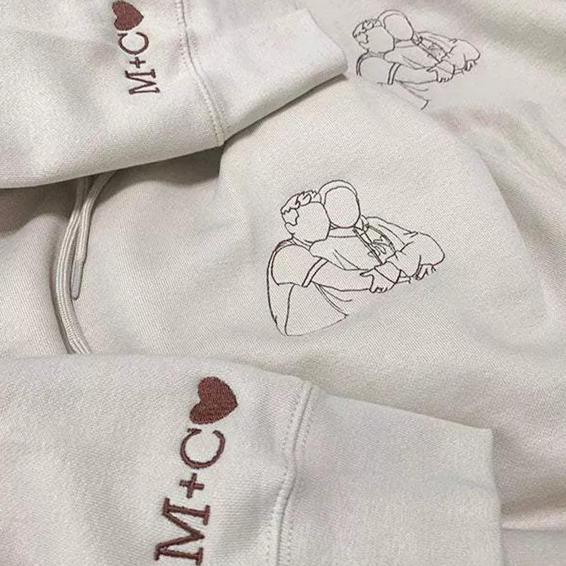 Personalized Embroidered Outline Photo Sweatshirt