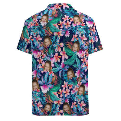 Custom Face Tropical Aloha Casual Shirt Men Front Pocket Shortsleeve Beach Pocket Hawaiian Shirt Honeymoons-ilovevango