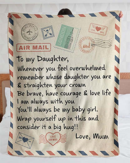 Personalized Letter Blanket for Daughter- Custom Birthday Gift for Her