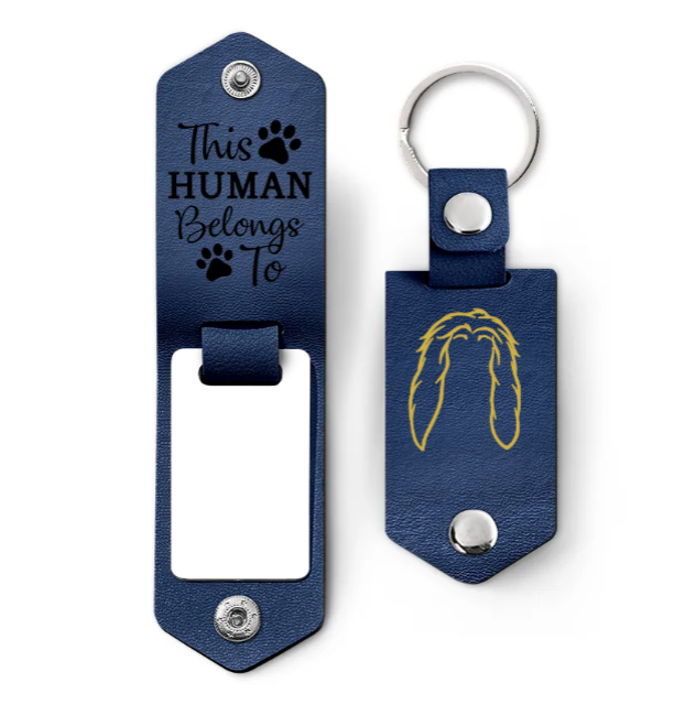 Custom Photo Dog Portrait - Gift For Pet Owners, Pet Lovers - Personalized Leather Photo Keychain