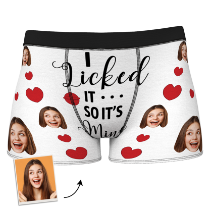 Valentine's Gift Custom Face Boxer Shorts - I Licked It-ilovevango