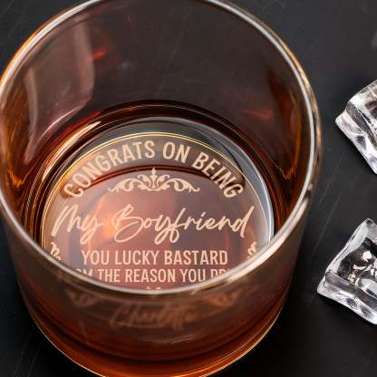 Congrats On Being My Husband - Personalized Engraved Whiskey Glass-ilovevango