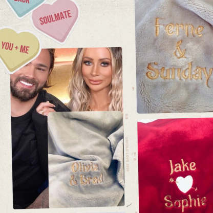 Couples Personalised Microfibre Soft Sofa Blanket-ilovevango