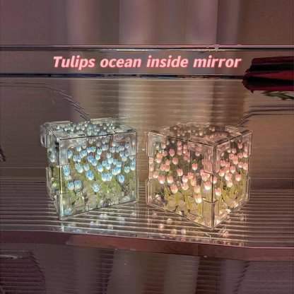 DIY Tulips Mirror Tube Table Decor Gift Idea