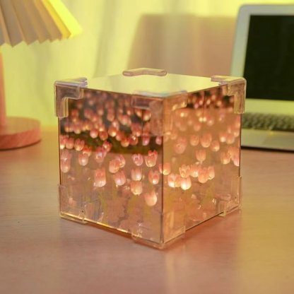 DIY Tulips Mirror Tube Table Decor Gift Idea