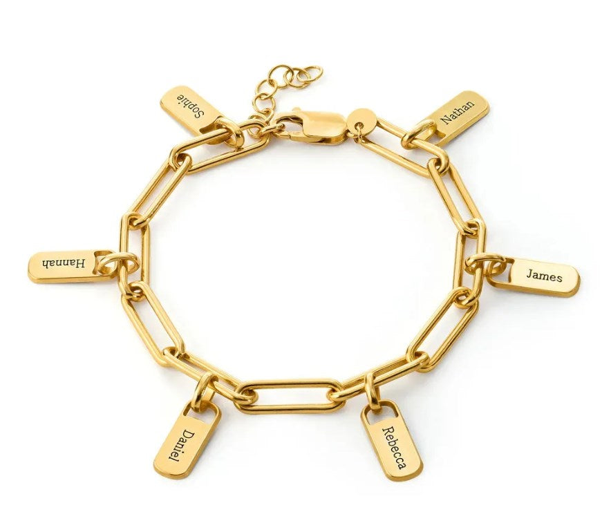 Rory Chain Link Bracelet with Custom Charms-ilovevango