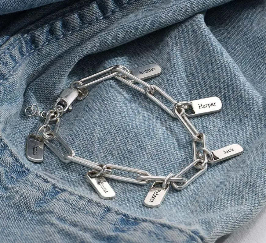 Rory Chain Link Bracelet with Custom Charms-ilovevango