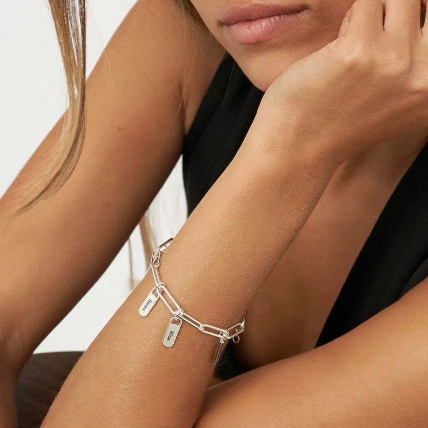 Rory Chain Link Bracelet with Custom Charms-ilovevango