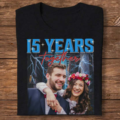 Custom Photo And Year Together For Wedding Anniversary T-Shirt