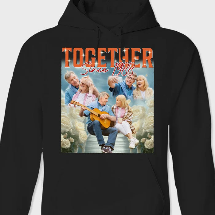 Custom Photo Couple Together Gift For Husband Wife T-Shirt