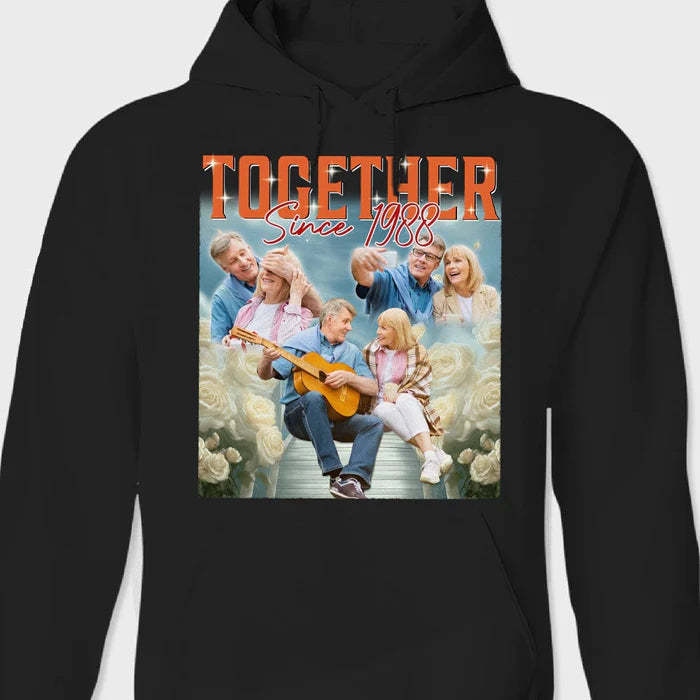 Custom Photo Couple Together Gift For Husband Wife T-Shirt