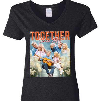 Custom Photo Couple Together Gift For Husband Wife T-Shirt