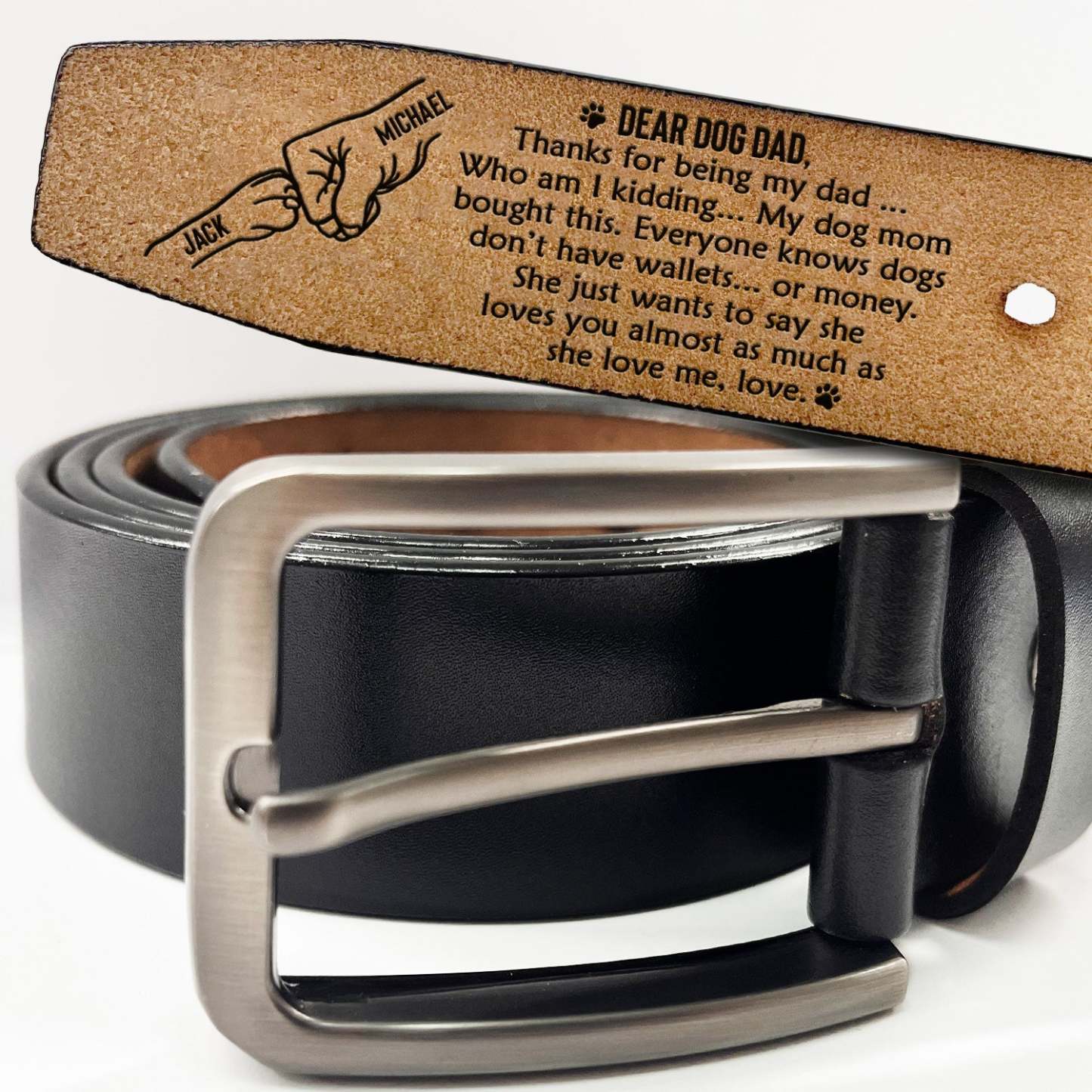 Thanks For Being My Dad - Gift For Dog Dad - Personalized Engraved Lea