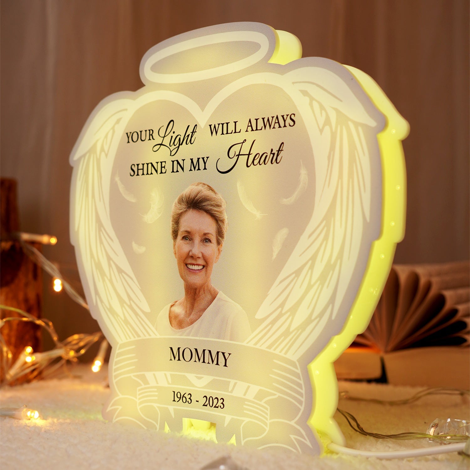 Custom Photo Always Shine In My Heart - Loving, Memorial Gift For Family, Siblings, Friends - Personalized Custom Shaped Photo Light Box-ilovevango