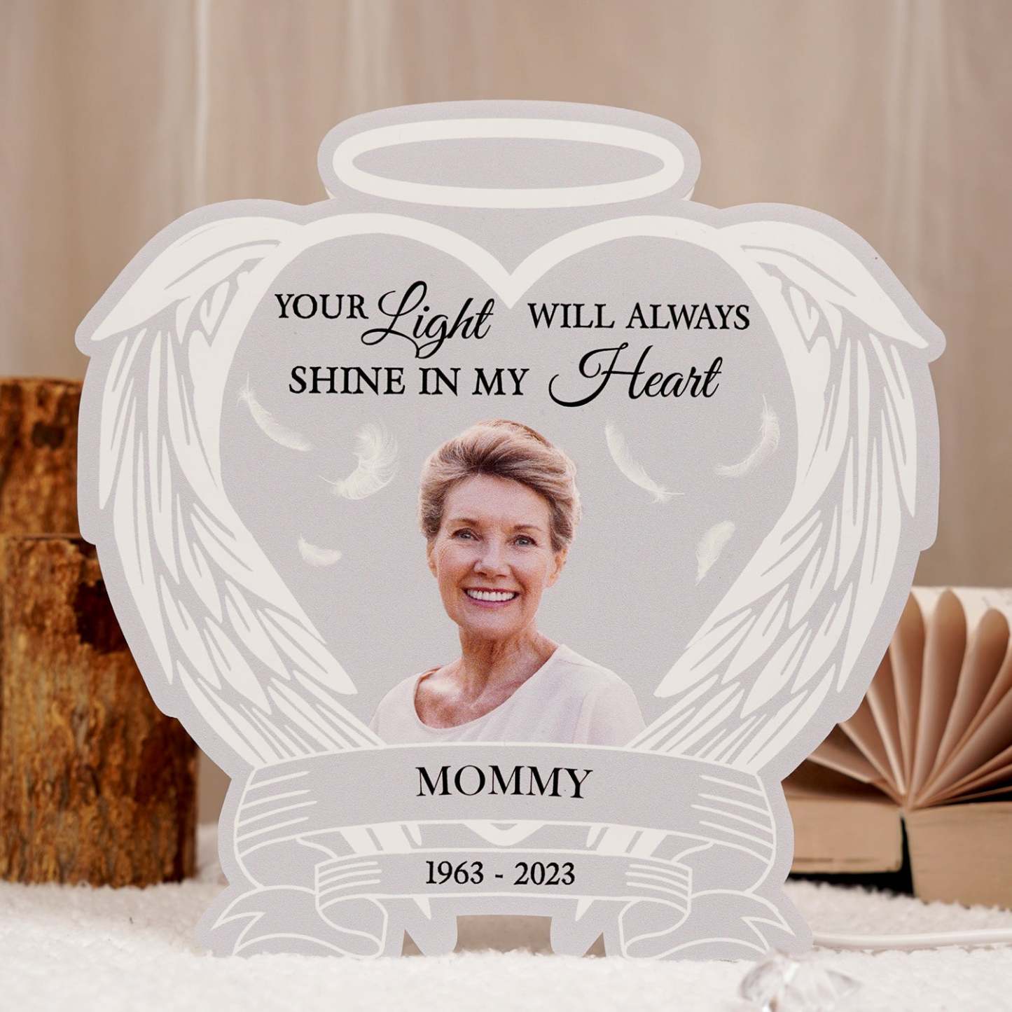 Custom Photo Always Shine In My Heart - Loving, Memorial Gift For Family, Siblings, Friends - Personalized Custom Shaped Photo Light Box-ilovevango