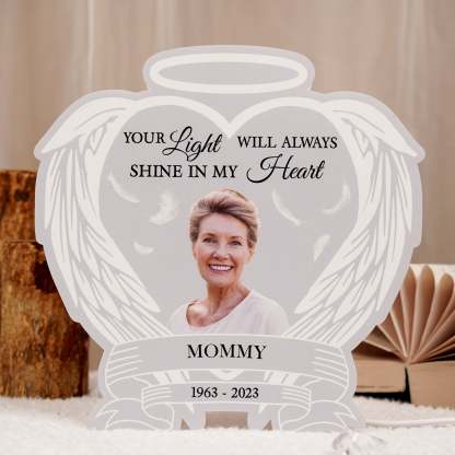 Custom Photo Always Shine In My Heart - Loving, Memorial Gift For Family, Siblings, Friends - Personalized Custom Shaped Photo Light Box-ilovevango