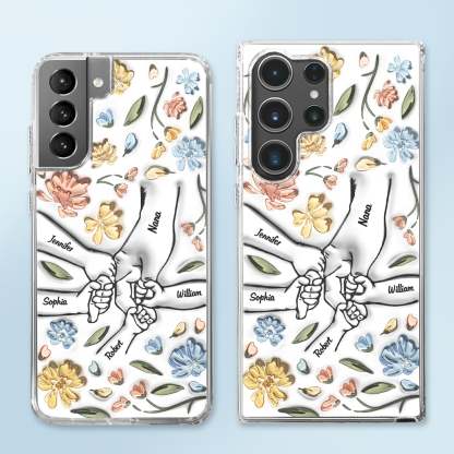Hand In Hand, I Will Always Protect You - Gift For Mom, Grandma - 3D Inflated Effect Printed Personalized Clear Phone Case-ilovevango