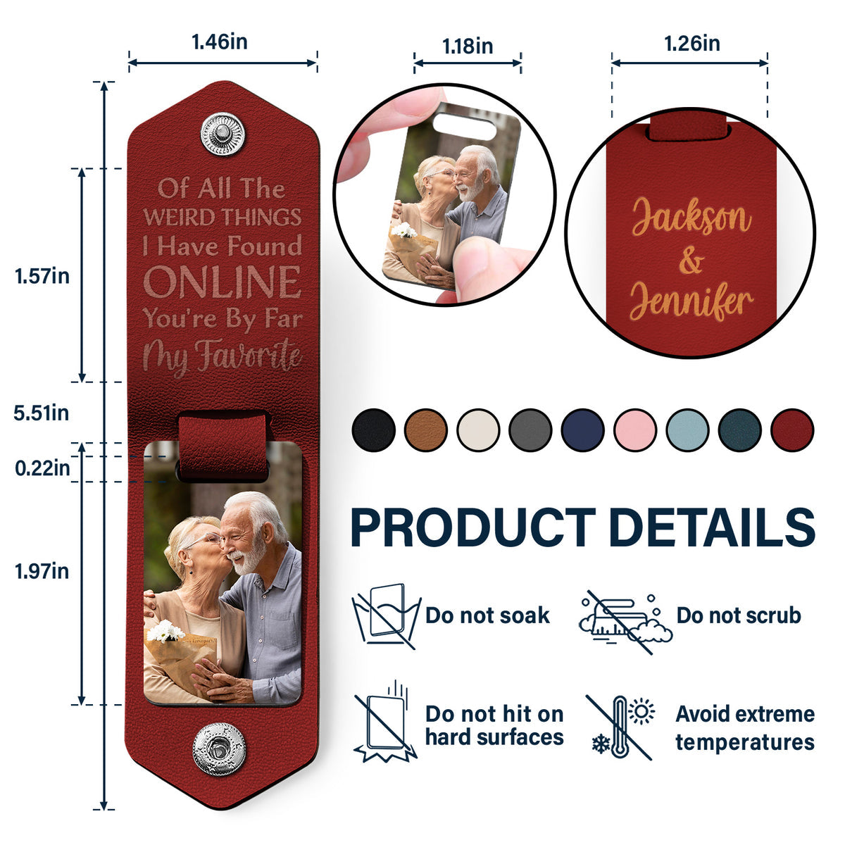 Custom Photo You Are My Favorite - Gift For Couples - Personalized Leather Photo Keychain