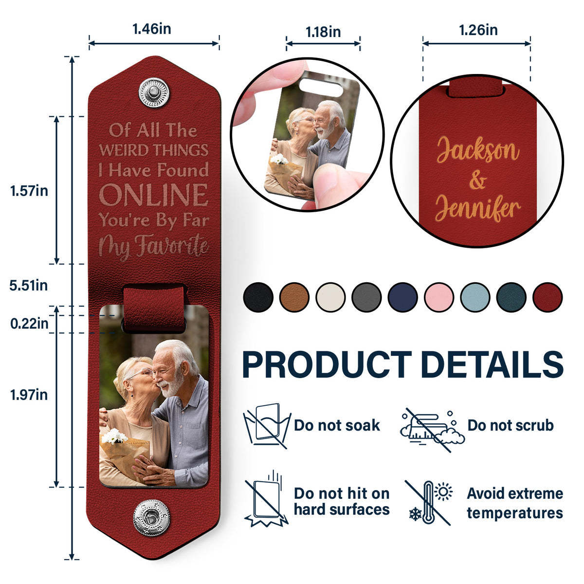 Custom Photo You Are My Favorite - Gift For Couples - Personalized Leather Photo Keychain