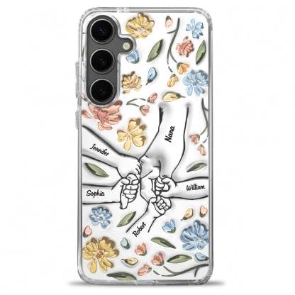 Hand In Hand, I Will Always Protect You - Gift For Mom, Grandma - 3D Inflated Effect Printed Personalized Clear Phone Case-ilovevango