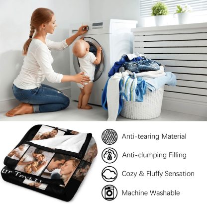 Custom 1 Photo Fleece Blankets for Couple Newlyweds-ilovevango