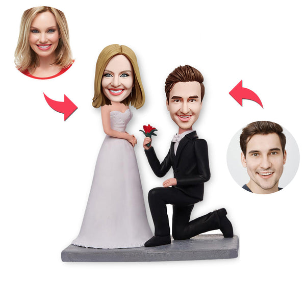 Custom Bobblehead Personalized Bobblehead Marry Me Gifts-ilovevango