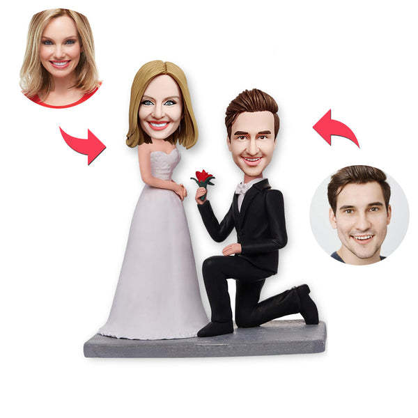 Custom Bobblehead Personalized Bobblehead Marry Me Gifts-ilovevango