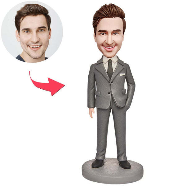 Custom Bobblehead Personalized Bobblehead Boss With Hand In Pocket-ilovevango