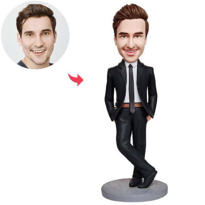 Custom Bobblehead Personalized Bobblehead Handsome Businessman-ilovevango