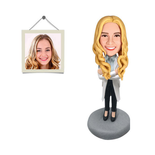 Custom Bobblehead Personalized Bobblehead Beautiful Female Doctor-ilovevango