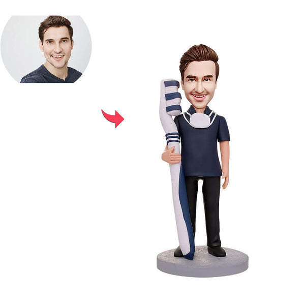 Custom Bobblehead Personalized Bobblehead Dentist With Toothbrush-ilovevango