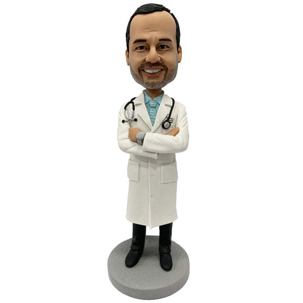 Custom Bobblehead Personalized Bobblehead Doctor With Arms Folded-ilovevango