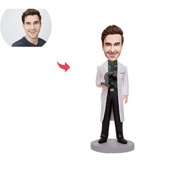 Custom Bobblehead Personalized Bobblehead Scientist Holding Microscope-ilovevango