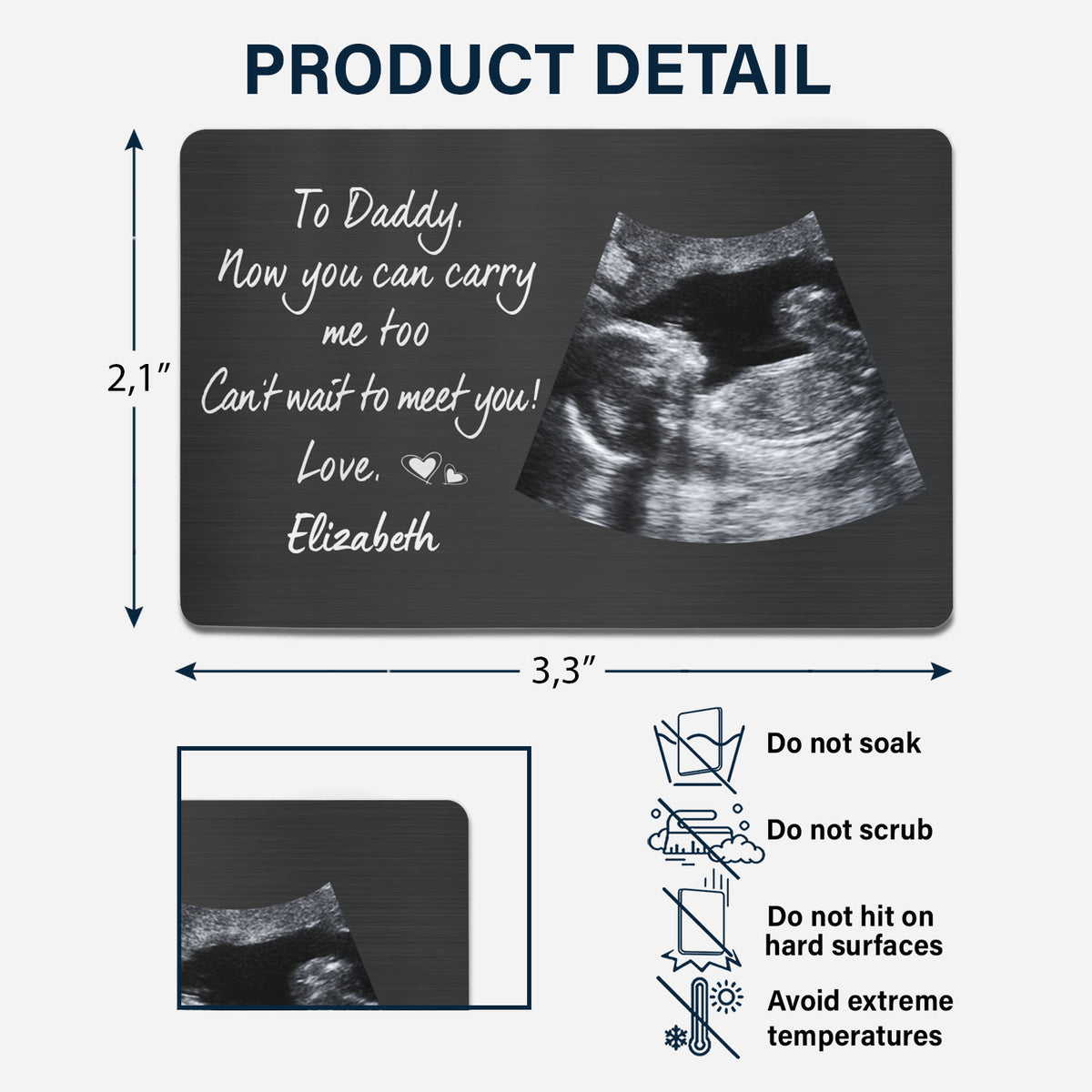 Custom Photo Now You Can Carry Me Too - Gift For Dad, Father, New Parents - Personalized Aluminum Wallet Card-ilovevango