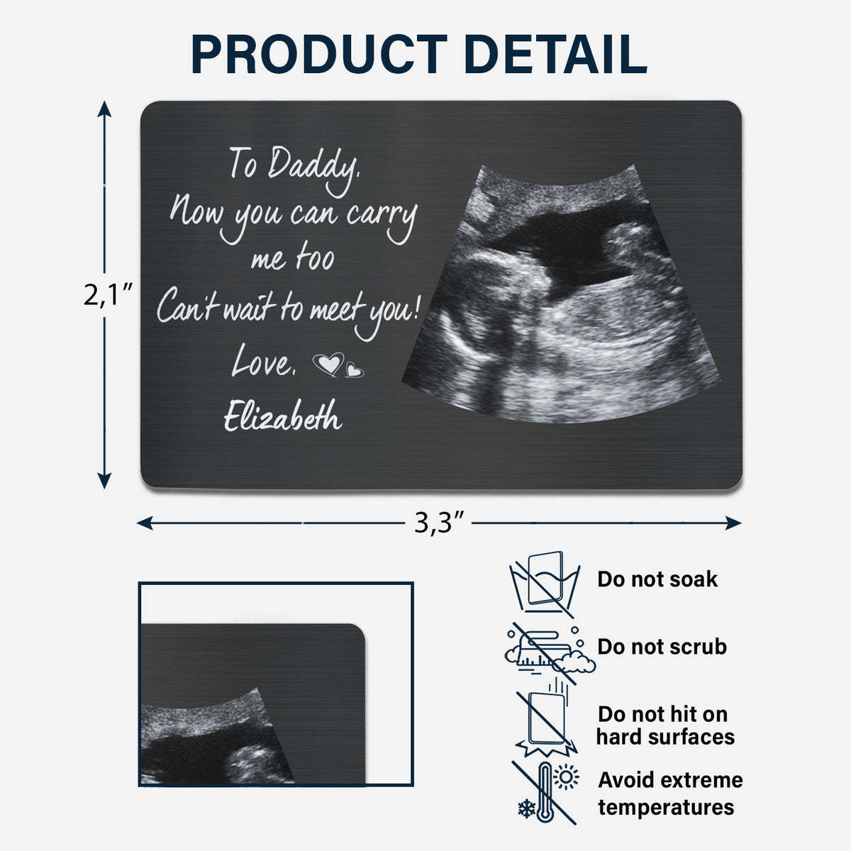 Custom Photo Now You Can Carry Me Too - Gift For Dad, Father, New Parents - Personalized Aluminum Wallet Card-ilovevango