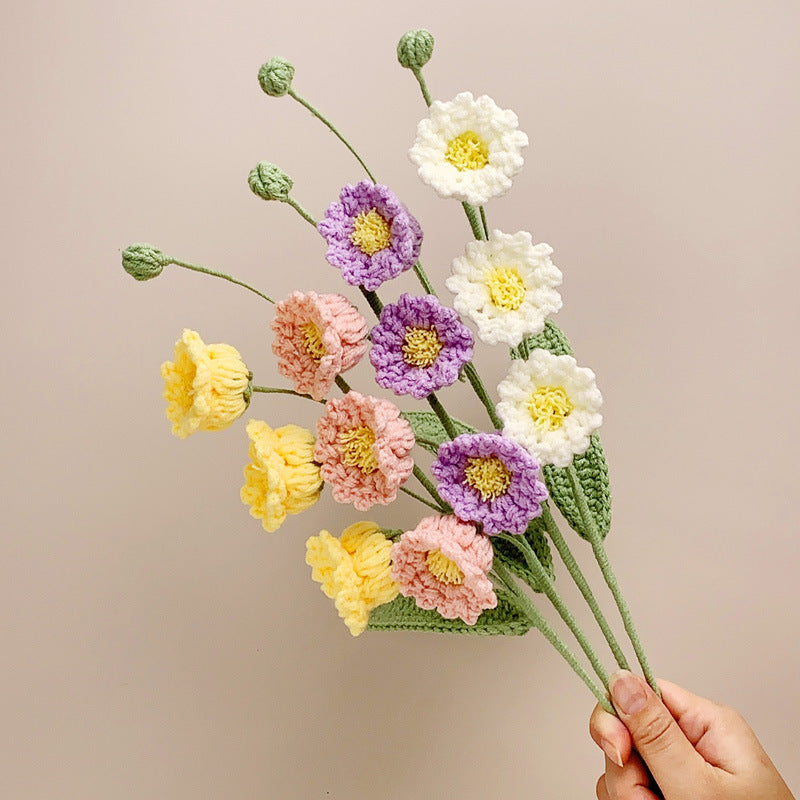 Mother's Day Gift Bell Orchid Crochet Flower Handmade Knitted Flower Gift For Lover-ilovevango
