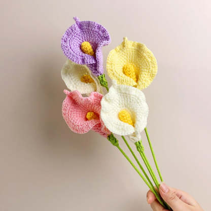 Mother's Day Gift Calla Lily Crochet Flower Handmade Knitted Flower Gift For Lover-ilovevango
