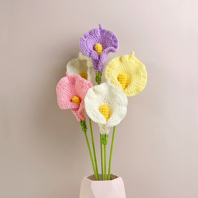 Mother's Day Gift Calla Lily Crochet Flower Handmade Knitted Flower Gift For Lover-ilovevango