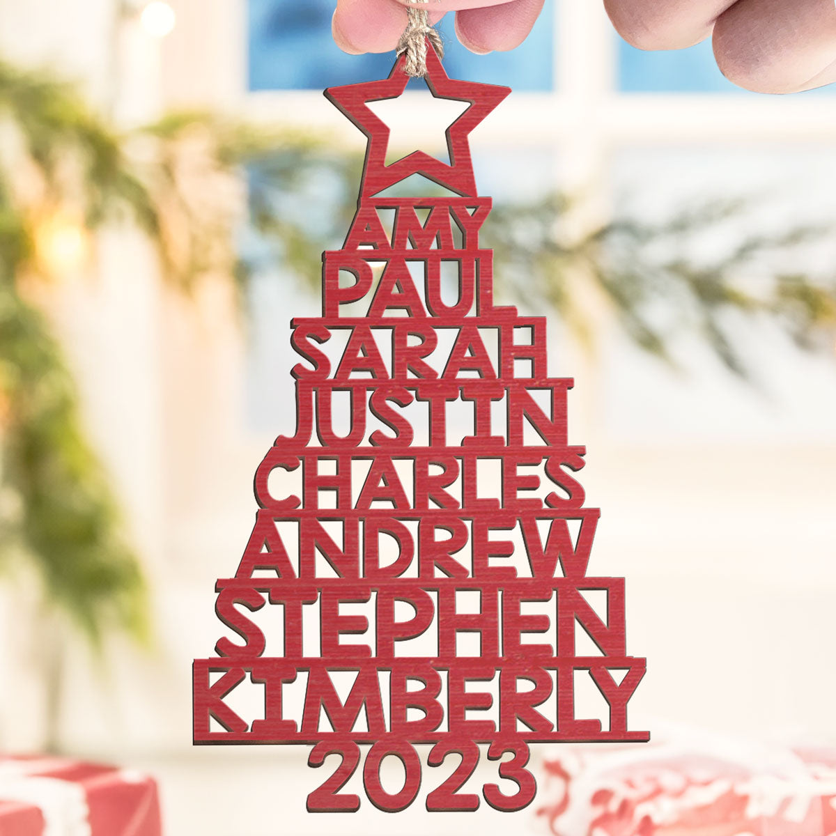 Our Family 2023 - Custom Family Name Wooden Ornament